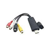 Adaptateur de capture audio USB 2.0, USB 2.0 Video Audio Capture Card Adapter VHS VCR TV To DVD Converter Support ...