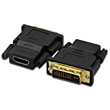 Adaptateur DVI vers HDMI, Adaptateur 24+5 Bidirectionnel DVI Mâle vers HDMI Femelle 1080P pour PS3/PS4, TV Box, Blu-Ray, Projektor, 1080p ...