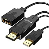 Adaptateur HDMI vers Displayport, Convertisseur HDMI Mâle à DP Femelle 4K@60Hz, Actif Connecteur HDMI to Display Port Cable Adapter avec ...