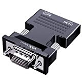 Adaptateur HDMI vers VGA, SZJUNXIAO convertisseur HDMI vers VGA 1080P 60Hz HDMI Femelle to VGA mâle avec câble Audio 3,5 ...