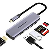 Adaptateur Multiport hub USB C, Adaptateur newmight 5 en 1 USB-C à HDMI, Lecteur SD / TF de Transfert de ...