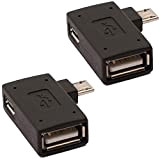 Adaptateur OTG Micro USB alimenté 2 en 1 AuviPal 2-en-1 à Angle Droit à 90 degrés avec Port de Charge ...