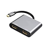 Adaptateur USB C vers Double HDMI, Hub USB de Type C 4 en 1 avec 2 HDMI (4K @ 30 ...