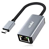 Adaptateur USB-C vers Ethernet, atolla Adaptateur Thunderbolt 3 vers RJ45 LAN Ethernet Gigabit en Aluminum pour MacBook Pro, MacBook Air, ...