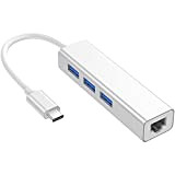 Adaptateur USB C vers Gigabit Ethernet, Adaptateur USB C vers USB 3.0, avec Adaptateur réseau RJ 45 LAN, Prend en ...