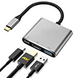 Adaptateur USB C vers HDMI, adaptateur multiport USB 3.0 type C USB C 4K HDMI AV numérique pour MacBook, Chromebook ...