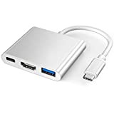 Adaptateur USB C vers HDMI, XVZ Adaptateur USB Type C vers HDMI Convertisseur avec Port USB 3.0/2.0 et Port de ...