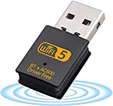 Adaptateur USB WiFi Bluetooth, 600Mbps Clé WiFi Dongle Double Bande 2.4/5.8 GHz Bluetooth 4.2 sans Fil Adaptateur Réseau Carte WiFi ...
