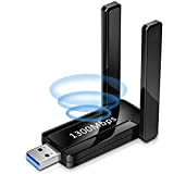 Adaptateur WiFi WLAN Adapter PC WLAN Stick 1300Mbps USB 2.4GHz/5GHz High Gain Dual Band 5dBi Antenna Wireless Network Adapter for ...