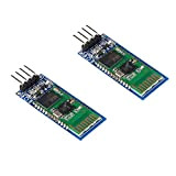 AEDIKO Lot de 2 modules émetteurs-récepteurs sans fil HC-06 Bluetooth RS232 4 broches série RF bidirectionnel canal esclave pour Arduino