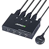 AIMOS USB 2.0 Switch, 4 Entrées 4 Sorties USB Commutateur pour 4 PC Partager Imprimante Clavier Souris Clé USB Disque ...