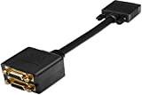 AISENS A113 – 0080 – Câble VGA SVGA HDB15/M-2 X HDB15/H, 20 cm Couleur Noir