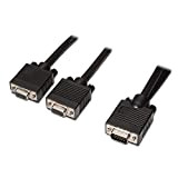 AISENS A113 – 0081 – Câble VGA SVGA HDB15/M-2 X HDB15/H, 45 cm, pour Doubler la Signal Couleur Noir