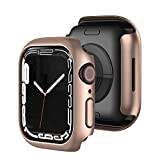 AISPORTS 2 Pack Compatible avec Apple Watch Series 7 Case 45mm pour Femme Homme,Robuste Hard PC Edge Bumper Case Antichoc ...