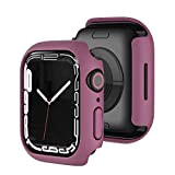 AISPORTS 2 Pack Compatible avec Apple Watch Series 7 Case 45mm pour Femme Homme,Robuste Hard PC Edge Bumper Case Antichoc ...
