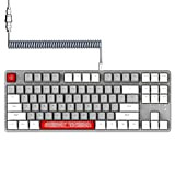 AJAZZ AK873-75% Clavier de Jeu Filaire, TKL 80% Red Switch Hot Swappable Mechanical Keyboard-Câble USB C Spiralé-RGB Compact 87 Touches ...