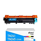 akaca TN241 TN245 Toner (1 Cyan) Compatible avec Brother TN241C TN245C Cartouche de Toner pour DCP-9022CDW MFC-9332CDW MFC-9142CDN HL-3142CW HL-3152CW ...