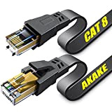 Akake Câble Ethernet Cat 8, 0,5M 1M 2M 3M 5M 6M 9M 12M 15M 18M 30M Câble réseau Internet plat ...