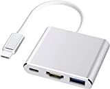 albury Adaptateur USB C vers HDMI 4K, adaptateur multiport de type C avec USB 3.0 + port de charge USB ...