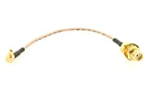 Alda PQ Câble de raccordement d'antenne avec Prise intégrée 10cm, RG178 pour SMA/F á MMCX/M-RA