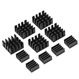 Aluminium Noir Dissipateur Radiateur en kit pour Raspberry Pi 3, Pi 2, Pi Model B+, 10 Pièces