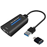 AMANKA Carte de Capture avec Cables USB, Game Capture Adaptateur HDMI vers USB Carte Boitier Acquisition Video Plug & Play ...