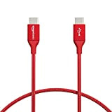 Amazon Basics Câble en nylon à double tressage USB de type C vers port de type C 2.0, 0,3 m, ...