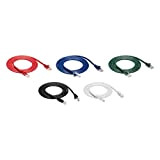 Amazon Basics Câble Ethernet Cat 6, Protégé Contre les Plis, Noir/rouge/bleu/blanc/vert, 152 cm, 5 Pièces