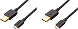 Amazon Basics Câble USB 2.0 A mâle vers micro B (2 lots), 1.83 m, Noir