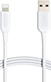 Amazon Basics Câble USB A vers Lightning chargeur certifié MFi pour iPhone Blanc 1,8 m
