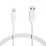 Amazon Basics Câble USB A vers Lightning chargeur certifié MFi pour iPhone Blanc 1,8 m Lot de 2