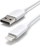 Amazon Basics Câble USB A vers Lightning chargeur certifié MFi pour iPhone Blanc 0,9 m Lot de 2
