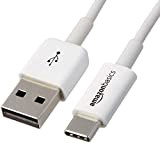 Amazon Basics Câble USB Type-C vers USB-A 2.0 mâle - Couleur Blanc, 1.8 m