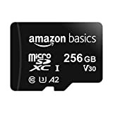Amazon Basics - Carte Mémoire MicroSDXC, 256 Go, avec Adaptateur SD, A2, U3, vitesse de lecture maximale de 100 Mo/s
