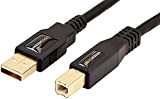 Amazon Basics PC045 Câble d'imprimante USB 2.0 A mâle vers B mâle, 4,8 m, noir