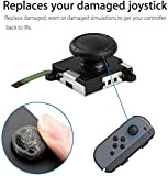 Analog Stick Joystick 3D Pièces de réparation pour Nintendo Switch Joy-Con Controller (Couleur: Noir)