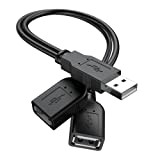 ANDTOBO Câble répartiteur USB Y, Câble répartiteur USB 2.0 A mâle vers double USB femelle pour PC/ordinateur portable/disques durs externes ...