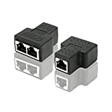 Anguxer 1 paire RJ45 Splitter Connecteurs, RJ45 1 Femelle à 2 Femelle, RJ45 Coupleur Adaptateur 1 à 2 Ethernet Splitter ...