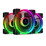 anidees AI Aureola Duo 120mm 3 pièces RGB-PWM Dual Light Loop Ventilateur Compatible avec Adjustable RGB Header pour Boîtier PC ...