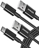 Anker [Pack de 2] Câbles USB-C vers USB-A [180 cm] en Nylon tressé pour Samsung Galaxy S9 / S9+ / ...