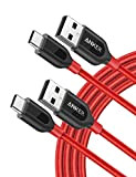 Anker [Pack de 2 Câbles USB-C vers USB A 2.0 (180cm) Powerline+ avec résistance 56KΩ Pull-up pour Galaxy S8, S8+, ...