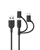 Anker Powerline II câble 3-en-1, Lightning/USB-C/Micro USB - Câble 3en1 de 90cm pour iPhone, iPad, Huawei, HTC, LG, Samsung Galaxy, ...