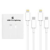 ANKUY Lot de 2 câbles USB C vers Lightning [Certifié Apple MFi] USB-C vers Lightning 2M - Chargement rapide compatible ...