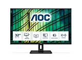 AOC Écran 4K U32E2N 80 cm (32 pouces) (HDMI, DisplayPort, temps de réponse de 4 ms, 3840x2160, 60 Hz, FreeSync) noir