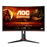 AOC Écran gaming incurvé C27G2ZU 68 cm (27 pouces) (FHD, HDMI, DisplayPort, hub USB, FreeSync, temps de réponse 0,5 ms (MPRT), 240 Hz, 1920 x 1080) ...