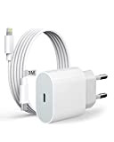 【Apple MFi Certified】 Chargeur Rapide USB C pour iPhone, 20W PD Type C mur Rapide port de chargement avec Câble ...