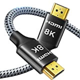 ARISKEEN Câble HDMI 2.1 8K 3M, Ultra HD 48Gbps Câble HDMI Tressé en Nylon Haute Vitesse, Prend en Charge 8K@60HZ, ...