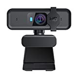ASHU Webcam USB HD 1080p, caméra Web Autofocus avec Double Microphone et Housse de Confidentialité pour Streaming/vidéo/conférence/Zoom/Youtube/Face Time/Skype, Noir