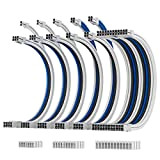 AsiaHorse Bloc d'alimentation Câble gainé 16 AWG PSU pour fiche blanche, 1 x 24 broches / 2 x 4 + ...