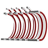AsiaHorse Bloc d'alimentation Câble gainé 16 AWG PSU pour fiche blanche, 1 x 24 broches / 2 x 4 + ...